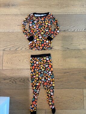 Little Sleepies Black Halloween Candy & Jack-O'-Lantern Pajama Set